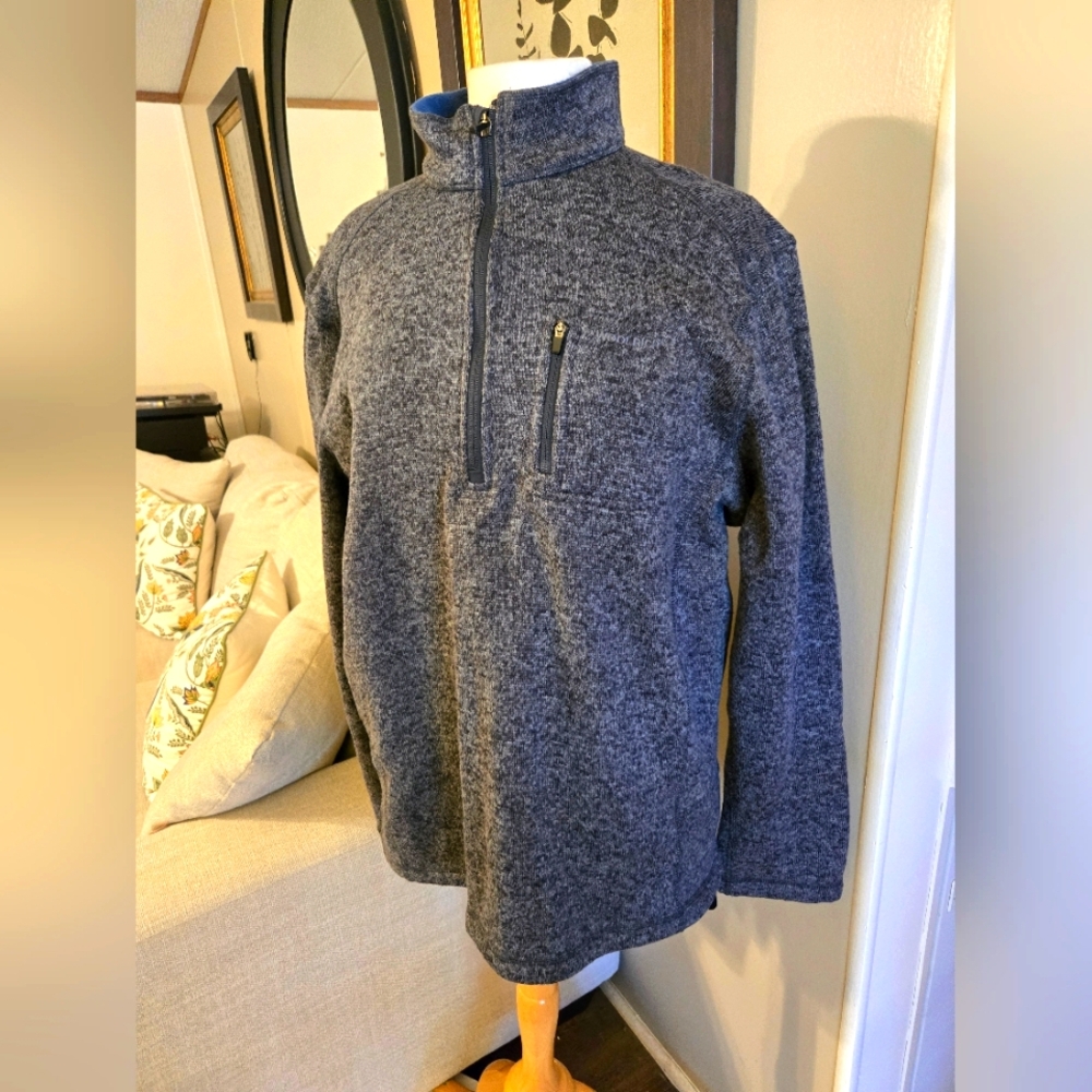 WOOLRICH:Men's Gray Half-Zip Sweater